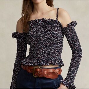 Ralph Lauren Navy and Red Patterned Skirt